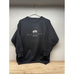 Vtg Sportsman Womens Black Embroidered Niagara Falls Sweatshirt Size: S